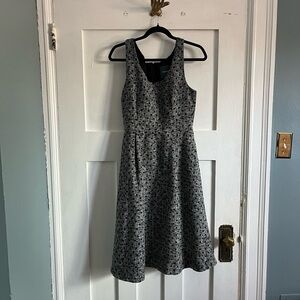 Modcloth size 8 tweed and polka dot swing dress